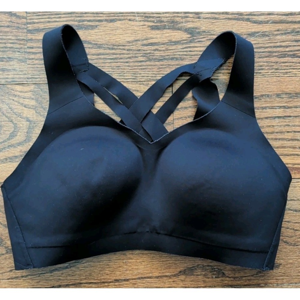 Lululemon Enlite Bra Weave Back Size 34B Black Running Athletic LW2CYES